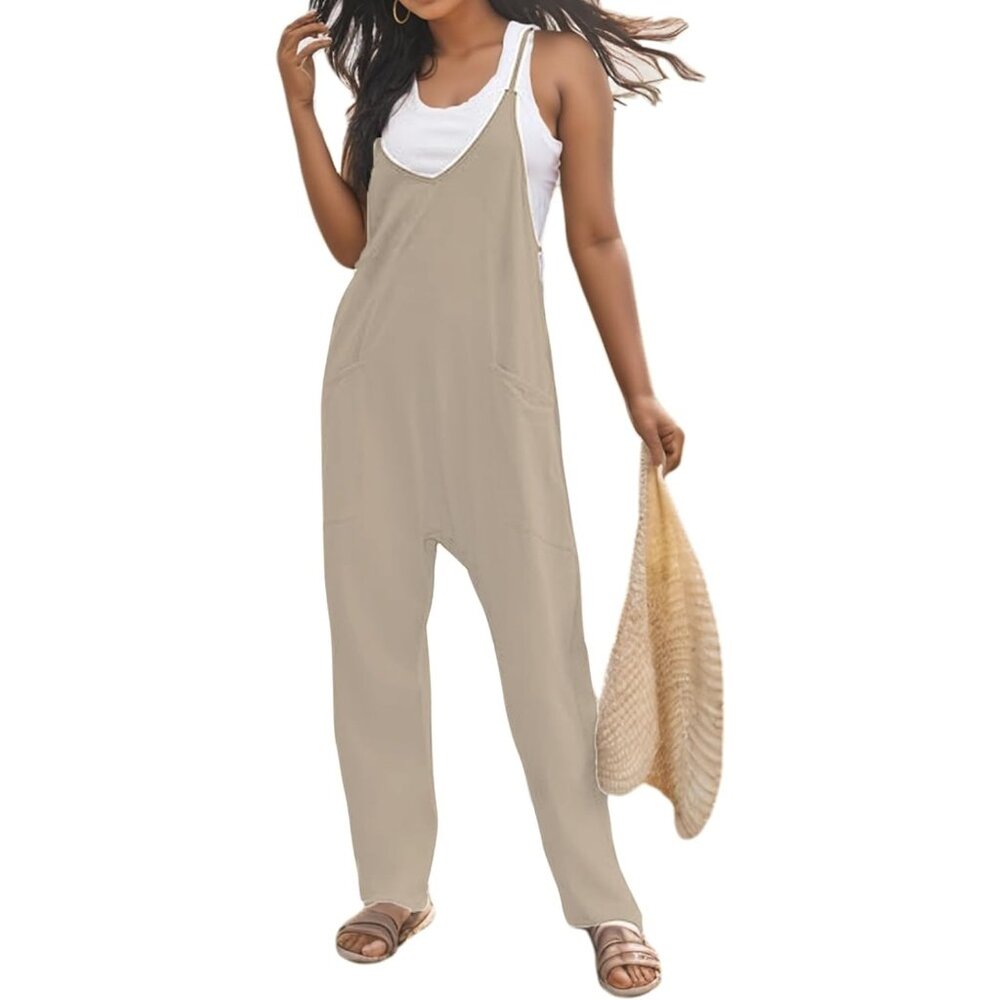 2024 Jumpsuits for Women Casual Summer Rompers Sleeveless Loose Spaghetti Strap